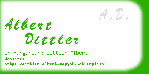 albert dittler business card